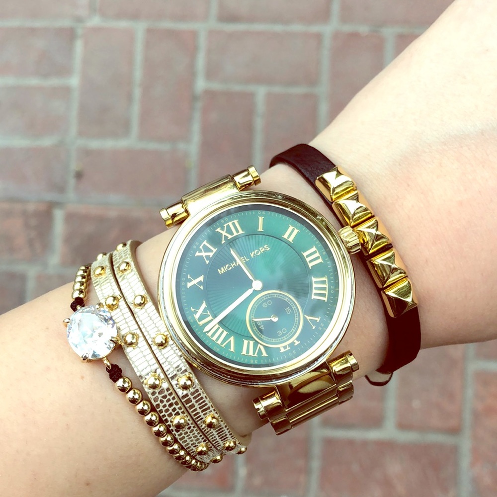 Juicy couture black gold stud bracelet